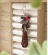 Boucles d'oreilles pendentifs marron rouge