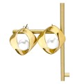 Boucles d'oreilles torsadé avec perle - Acier inoxydable 316L
