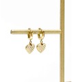 Mini créoles double coeurs - Acier inoxydable 316L