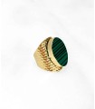Bague dorée et verte