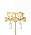 Boucles d'oreilles noeud et perle - Acier inoxydable 316L