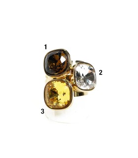 Bague cristal verre teinté - Actuel Diffusion - Grossiste et créateur de bijoux fantaisie 2026