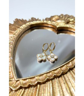 Boucles d’oreilles trèfle en acier inoxydable 316L