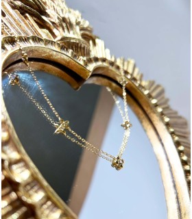 Collier fleurs & étoiles en acier inoxydable 316L – Doré