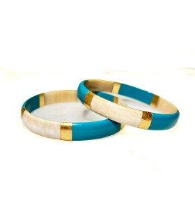 Bracelet feuilles d'or en corne véritable - Actuel Diffusion