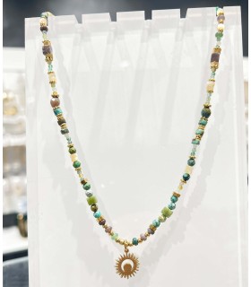 Collier Pierres Naturelles - Acier Inoxydable 316L