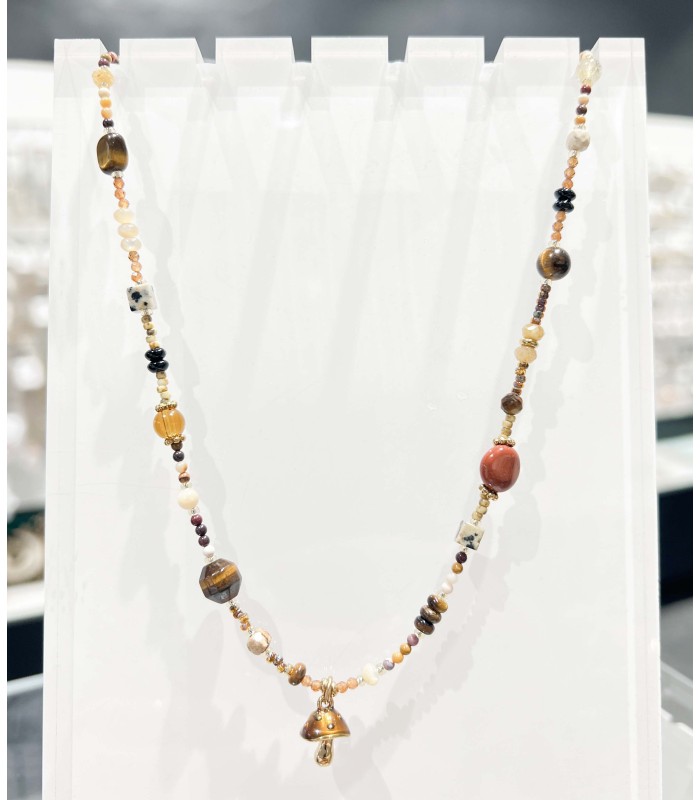 Collier Pierres Naturelles - Acier Inoxydable 316L