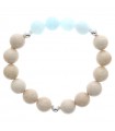 Bracelet Perles Pierres Naturelles Ivoire et Bleu Ciel