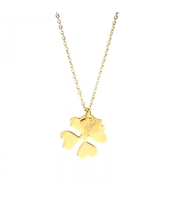 Collier acier 316L - Trèfle