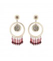 Boucles Cercle Perles Miyuki Rose & Rouge