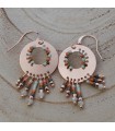 Boucles d'Oreilles Rondes Or Rose Pendantes