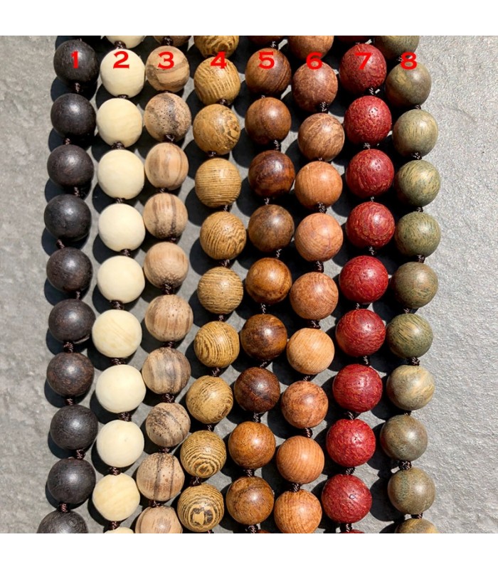 Ø10mm - Collier long en bois avec noeuds