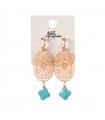 Boucles Fantaisie - Mandala Ovale Trèfle Pierre Turquoise