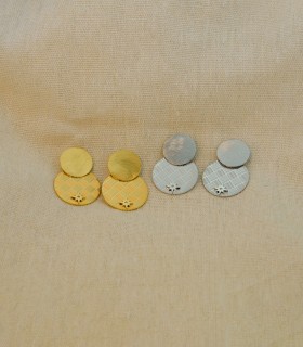 Boucles d'oreilles rondes en Acier Chirurgical 316L - Double Ronds Étoiles Zircon