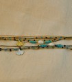 Bracelet Multirang Ajustable Acier Chirurgical 316L - Ginko Perle Turquoise