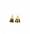 Boucles d'oreilles pendantes fleuries avec pompoms