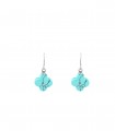 Boucles d'oreilles trèfle bleu marbré