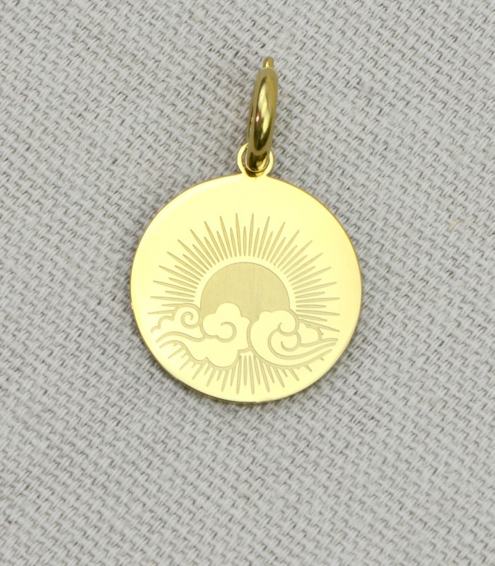 Pendentif à clipser en acier doré à l'or fin 18K