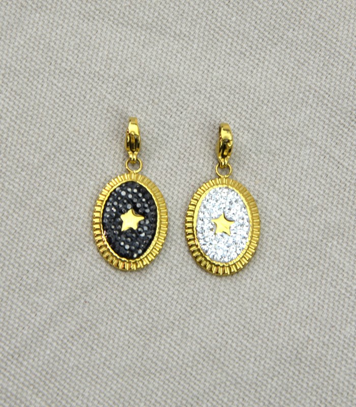 Lucky Charm's petites perles et étoile en acier 316L doré à l'or fin 18K